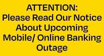 Wording about upcoming changes to upcoming online banking outage.